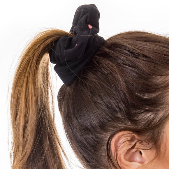 REVOLVE x PLUSH Cozy Heart Soft Fleece-Lined Robe + Scrunchie Set, Black M NWT - Picture 4 of 10